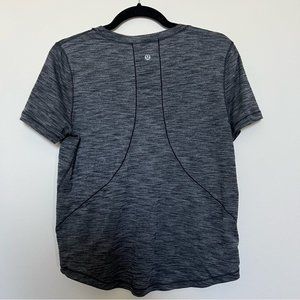 Lululemon Long Distance Short Sleeve Tee Heathered Black Gray